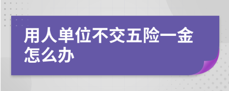 用人单位不交五险一金怎么办