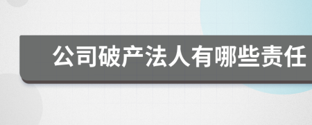 公司破产法人有哪些责任