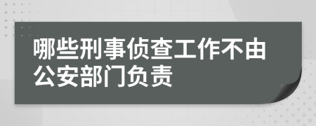 哪些刑事侦查工作不由公安部门负责