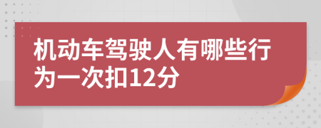 机动车驾驶人有哪些行为一次扣12分