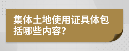 集体土地使用证具体包括哪些内容？