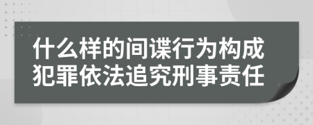 什么样的间谍行为构成犯罪依法追究刑事责任