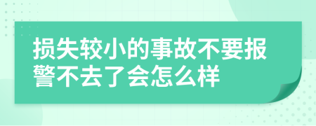 损失较小的事故不要报警不去了会怎么样
