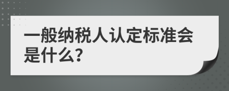 一般纳税人认定标准会是什么？