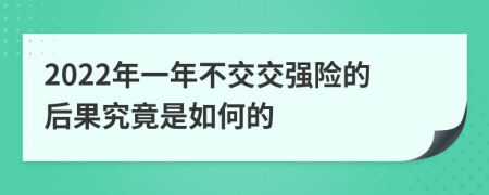 2022年一年不交交强险的后果究竟是如何的