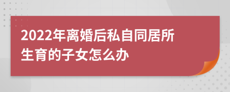 2022年离婚后私自同居所生育的子女怎么办