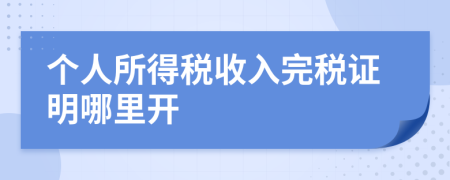 个人所得税收入完税证明哪里开