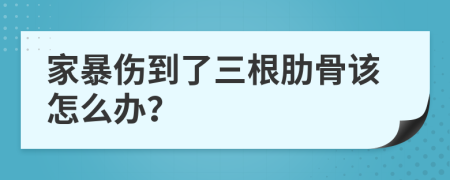 家暴伤到了三根肋骨该怎么办？