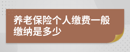 养老保险个人缴费一般缴纳是多少