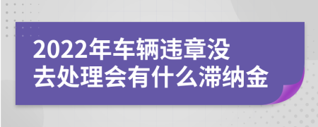 2022年车辆违章没去处理会有什么滞纳金