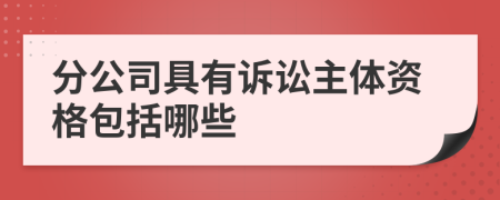 分公司具有诉讼主体资格包括哪些