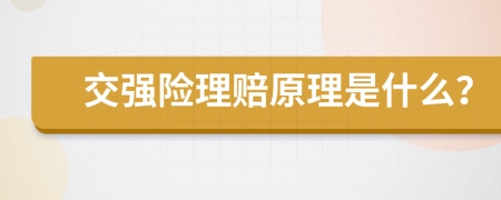 交强险理赔原理是什么？