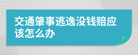 交通肇事逃逸没钱赔应该怎么办