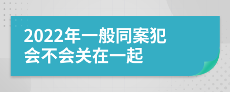 2022年一般同案犯会不会关在一起