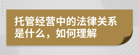 托管经营中的法律关系是什么，如何理解