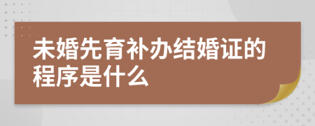 未婚先育补办结婚证的程序是什么