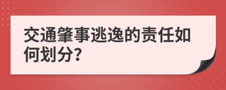 交通肇事逃逸的责任如何划分？