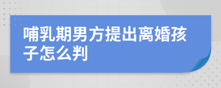 哺乳期男方提出离婚孩子怎么判