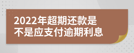 2022年超期还款是不是应支付逾期利息