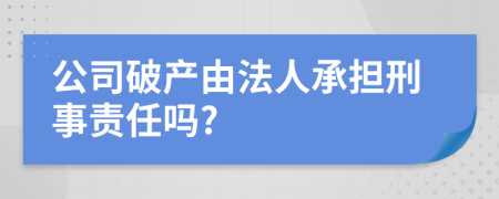 公司破产由法人承担刑事责任吗?