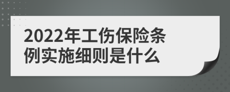 2022年工伤保险条例实施细则是什么