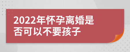 2022年怀孕离婚是否可以不要孩子