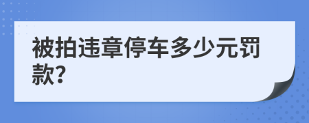 被拍违章停车多少元罚款？