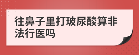 往鼻子里打玻尿酸算非法行医吗