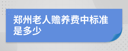 郑州老人赡养费中标准是多少