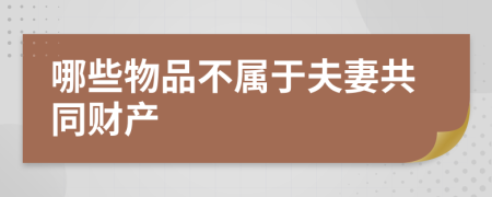 哪些物品不属于夫妻共同财产