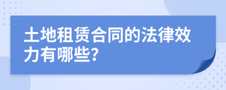 土地租赁合同的法律效力有哪些？