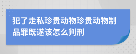 犯了走私珍贵动物珍贵动物制品罪既遂该怎么判刑