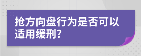 抢方向盘行为是否可以适用缓刑?