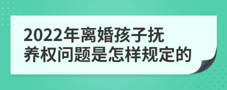 2022年离婚孩子抚养权问题是怎样规定的