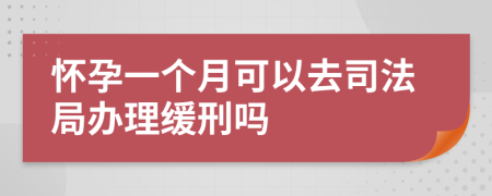 怀孕一个月可以去司法局办理缓刑吗