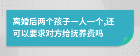 离婚后两个孩子一人一个,还可以要求对方给抚养费吗