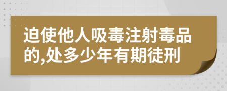 迫使他人吸毒注射毒品的,处多少年有期徒刑