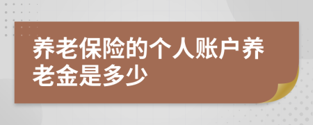 养老保险的个人账户养老金是多少