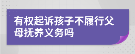 有权起诉孩子不履行父母抚养义务吗
