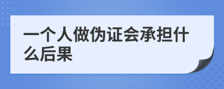 一个人做伪证会承担什么后果