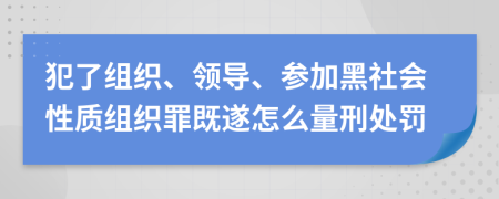 犯了组织、领导、参加黑社会性质组织罪既遂怎么量刑处罚