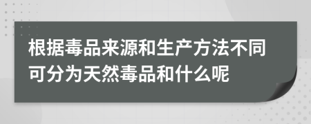 根据毒品来源和生产方法不同可分为天然毒品和什么呢