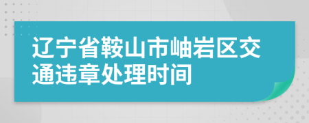 辽宁省鞍山市岫岩区交通违章处理时间