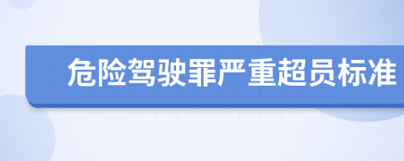 危险驾驶罪严重超员标准