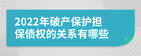 2022年破产保护担保债权的关系有哪些