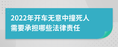 2022年开车无意中撞死人需要承担哪些法律责任