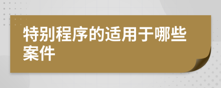 特别程序的适用于哪些案件