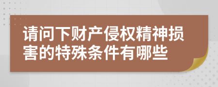 请问下财产侵权精神损害的特殊条件有哪些