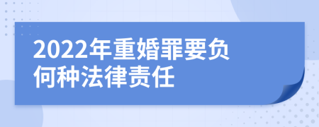 2022年重婚罪要负何种法律责任