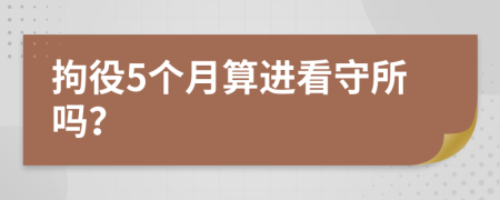 拘役5个月算进看守所吗？